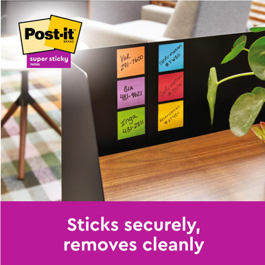 Post it Super Sticky Notes Boost Colours 76x76mm 90 Sheets (Pack 5) 7100258933 - Stic