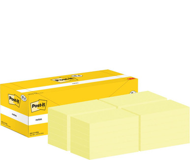 Notes 76x127mm Canary Yellow Promo Pack 100 Sheets per Pad (Pack 18 + 6 Free)