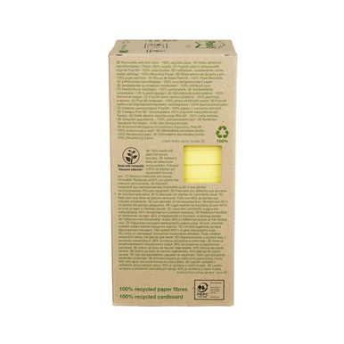 Recycled Notes 76 mm x 76 mm Canary Yellow (Pack 16) 7100172245 - Sticky Note