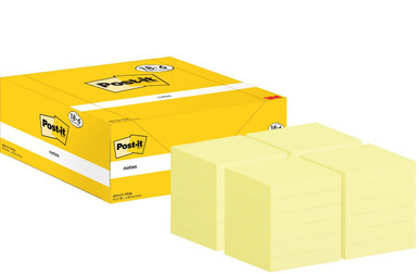 Notes 38x51mm Canary Yellow Promo Pack 100 Sheets per Pad (Pack 18 + 6 Free)