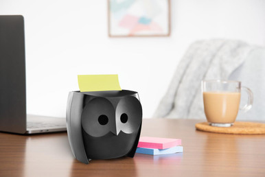Z-Notes Dispenser Owl Black + 2 Packs Post-it Super Sticky Z-Notes 45 Sheets