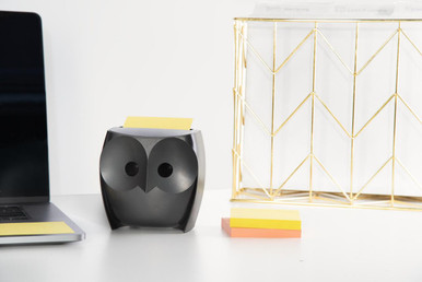 Z-Notes Dispenser Owl Black + 2 Packs Post-it Super Sticky Z-Notes 45 Sheets