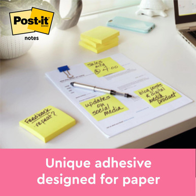 Notes Value Pack 76 mm x 76 mm 12 pads + 12 FREE Canary Yellow (Pack 24) - 71