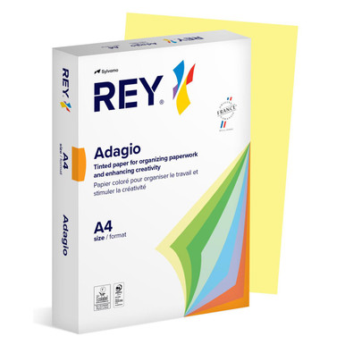 Rey Adagio Paper A4 80gsm Canary Yellow (Ream 500) RYADA080X423 - Tinted Paper - Office Paper