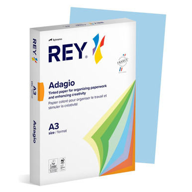 Rey Adagio Paper A3 80gsm Blue (Ream 500) RYADA080X438 - A3 Paper - Tinted Paper