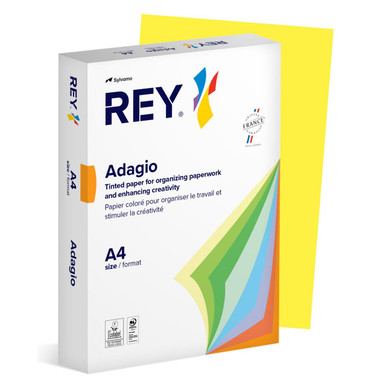 Rey Adagio Paper A4 80gsm Deep Yellow (Ream 500) RYADA080X425 - A4 Paper - Tinted Pap