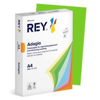 Rey Adagio Paper A4 80gsm Deep Green (Ream 500) RYADA080X433 - A4 Paper - Tinted Pape