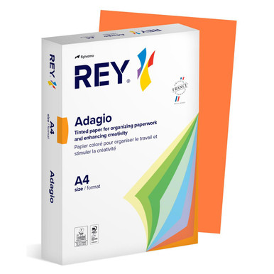 Rey Adagio Paper A4 80gsm Deep Orange (Ream 500) RYADA080X427 - Tinted Paper - Printe