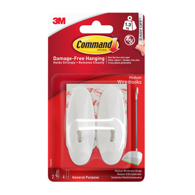 Command Medium Wire Hooks 17068 - Wall Hooks - Wire Hooks