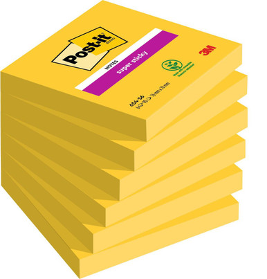 Post-itÃƒâ€šÃ‚Â® Super Sticky Notes Ultra Colours 76 mm x 76 mm 90 Sheets/Pad 6 Pads/Pack 100% PEFC SGSCH-PEFC-COC-110078 - Sticky Notes - Self Adhesive Notes