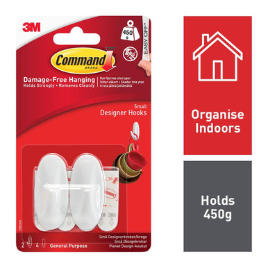 Command Small Designer Hooks 17082 - Wall Hooks - Designer Hooks