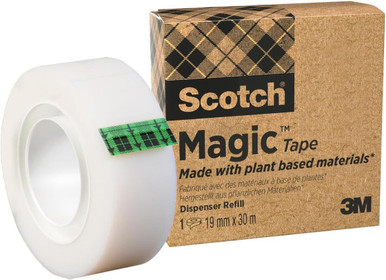 ScotchÃƒâ€šÃ‚Â® Magic Tape Made with 66% Plant Based Adhesive 19 mm x 30 m 1 Roll/Pack - Magic Tape - Plant-Based Adhesive Tape