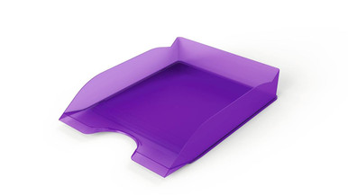 Durable NEW Letter Tray Clear Purple - Letter Trays - Stackable Organisers