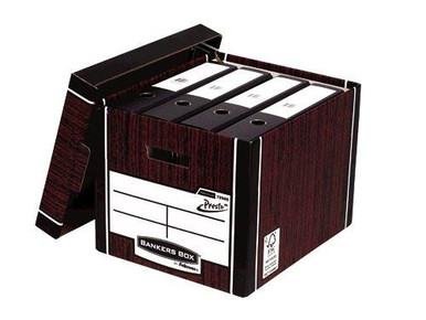 Premium Tall Box Woodgrain (FSC) Pack of 10 303x342x400mm - Storage Boxes - Document Storage