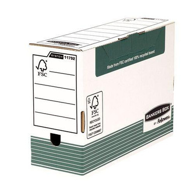 System 120mm Folio Transfer File Green (FSC) Pack of 10 360x255mm - Transfer Files - Document Storage