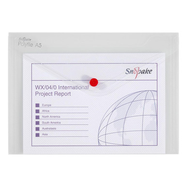 Polyfile A5 Clear- 5 Files - Document Holders - Polypropylene Files