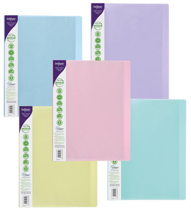 GRS ReBorn Display Book 24 Pocket / 48 sides to view A4 Pastel Asstd- 5 Books - Display Books - Eco-Friendly Stationery