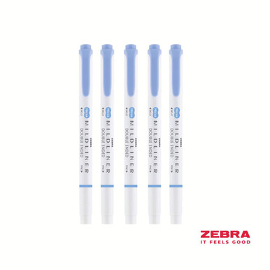 MILDLINER Double Ended Cool and Refined Highlighter Blue - Pack of 10 - Highlighters - Double Ended Markers