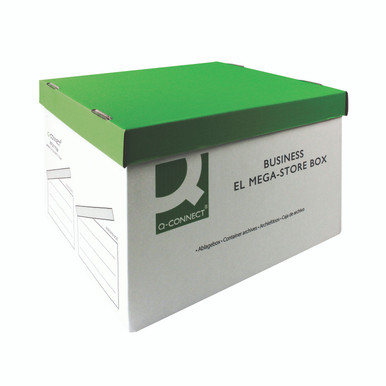Q-Connect Megastore Box GRN/WHT PK10 - -