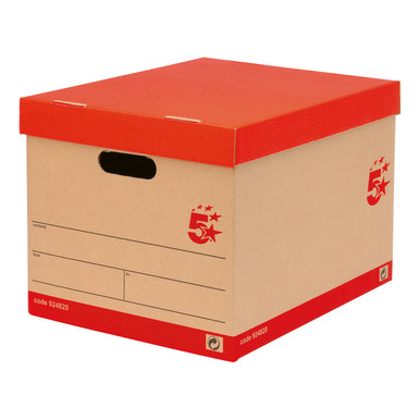 Storage Box Kraft Red/Brown PK10 - -