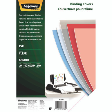 Fellowes Clear Cover 240MIC PK100 - -