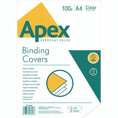 Fellowes Apex Clr PVC Cover PK100 - -
