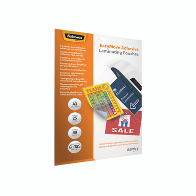 Fellowes Easymove Adh Pouch A3 PK25 - -