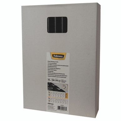 Fellowes 19MM Black Bind Comb PK100 - -