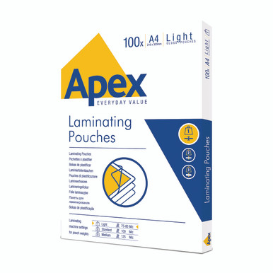 Fellowes Apex A4 Lam Pouch PK100 - -