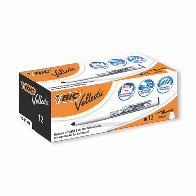 Bic Velleda 1741 Markers Black PK12 - -