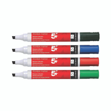 Drywipe Marker Chisel Tip AST PK6 - -