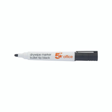 Drywipe Marker Bullet Tip BLK PK12 - -