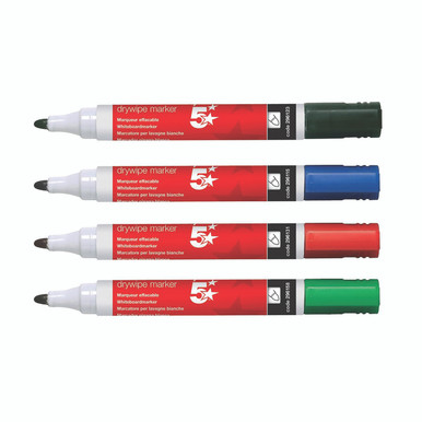 Drywipe Marker Bullet Tip AST PK12 - -