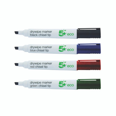 Drywipe Marker Chisel Tip AST PK4 - -