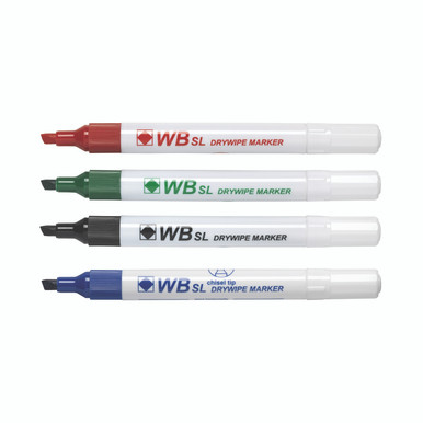 AST Whiteboard Markers Chisel PK4 - -