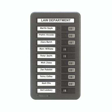 Indesign 10 Name In/Out Board GREY - -