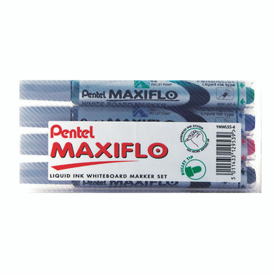 Pentl Mxiflo Whtebrd Mrkr Asrtd PK4 - -