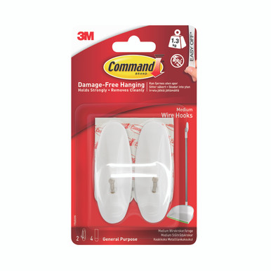 3M Medium Wire Hooks/Command Strips - -