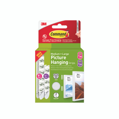 Command Pic Hang Strip M+l WHT PK24 - -