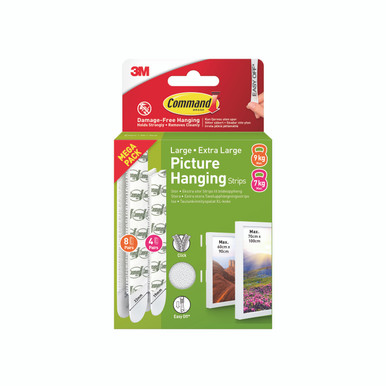 Command Pic Hang Strip L+xl WHT PK24 - -