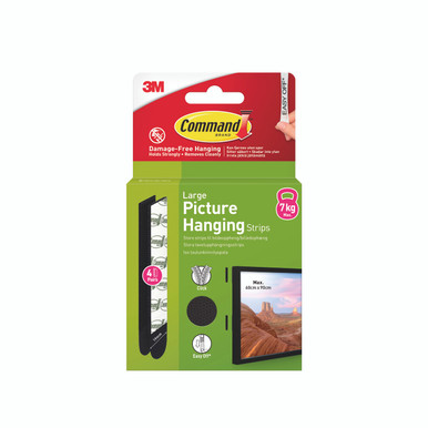 Command Pic Hang Strip L BLK PK8 - -