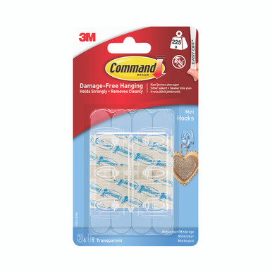 3M Command Mini Clr Hooks/Clear Stps - -