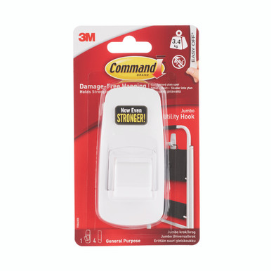 3M Command Jumbo Hook/Strips 17004 - -