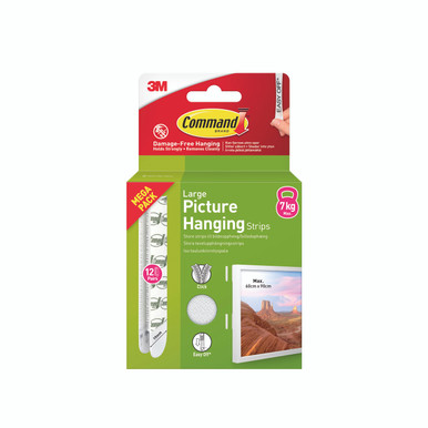 Command Pic Hang Strip L WHT PK24 - -