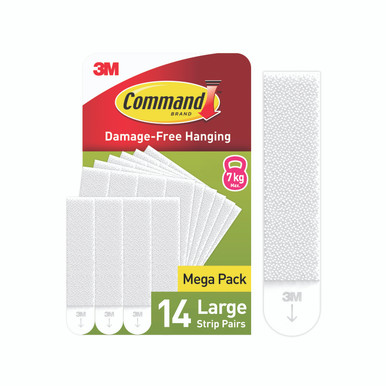 Command Hanging Strips L White PK14 - -