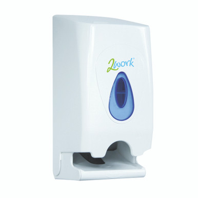 2Work Twin Toilet Roll Dispenser WHT - -