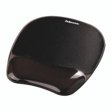 Crystal Gel Mouse Pad/Wrist Supp BLK - -