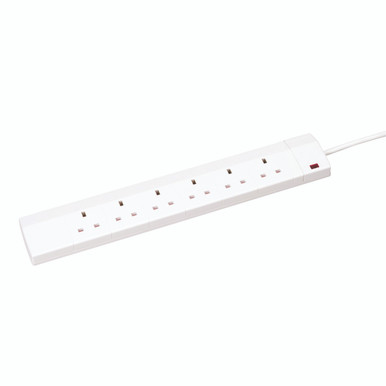 Cw Office Ced 6-Gang Extension Lead 2M White