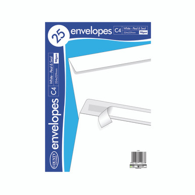 C4 Peel/Seal Env White X25 PK20 - -