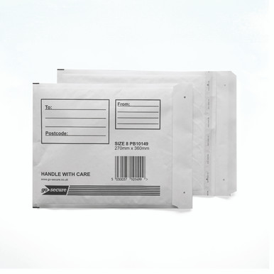 Gosecure Bubble Env Size 8 WHT PK10 - -